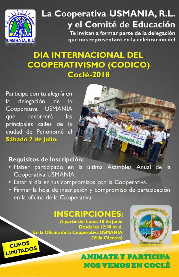  DÍA INTERNACIONAL DEL COOPERATIVISMO (CODICO) COCLÉ-2018