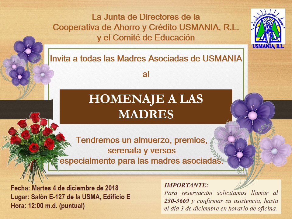  LA COOPERATIVA USMANIA, R.L. RINDE HOMENAJE A TODAS LAS MADRES ASOCIADAS