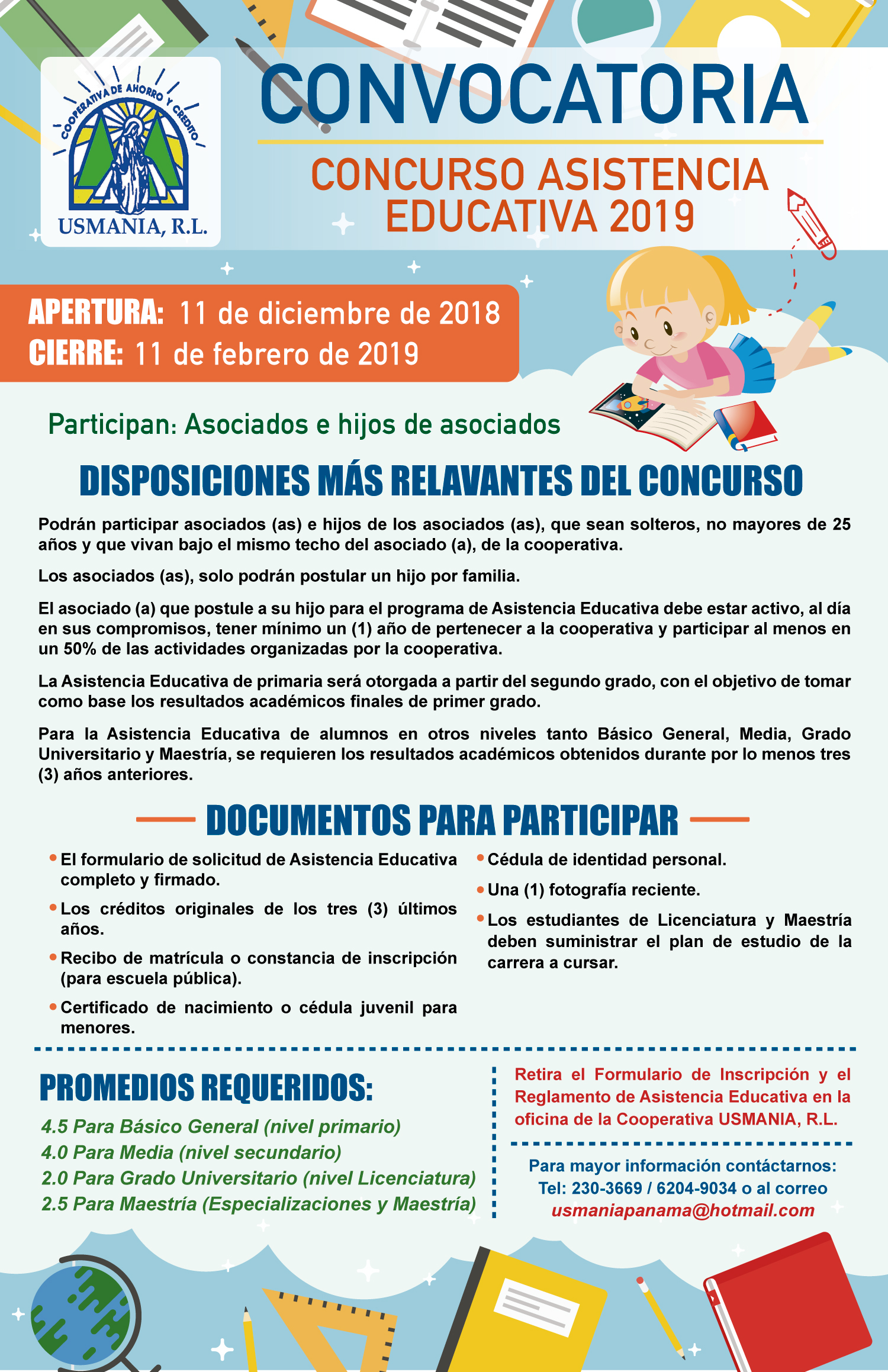  CONVOCATORIA – CONCURSO DE ASISTENCIA EDUCATIVA 2019