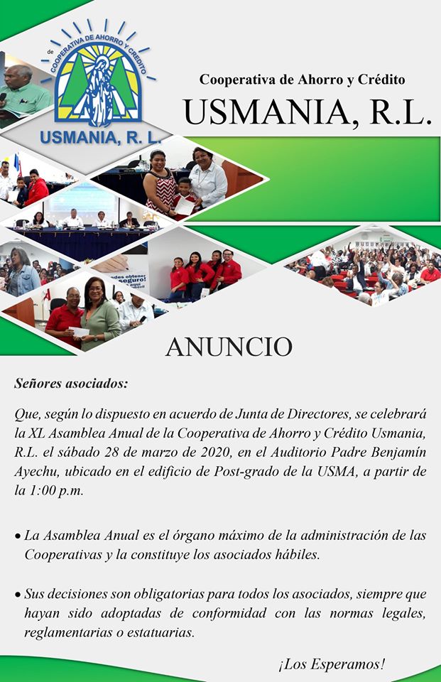  ANUNCIO PARA ASAMBLEA 2020